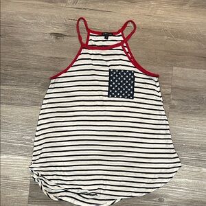 Striped Tank Top with Star Pocket